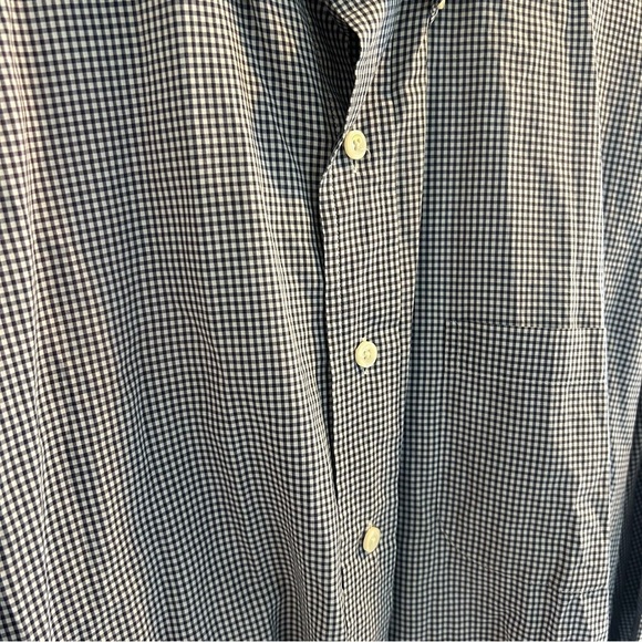 Brooks Brothers Gingham Button Down Mens Size Medium Navy White Plaid Shirt - Picture 2 of 7